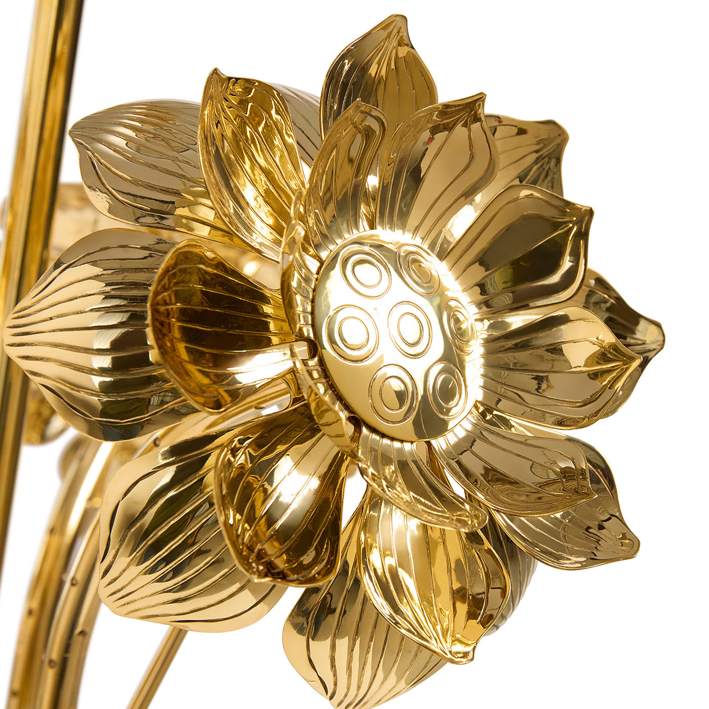 Brass Flower Table Lamp | Gold