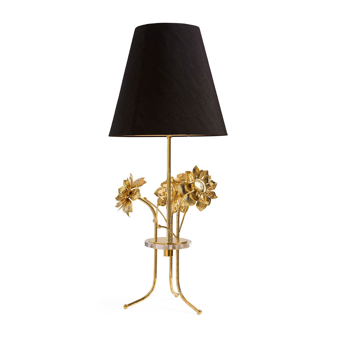 Brass Flower Table Lamp | Gold