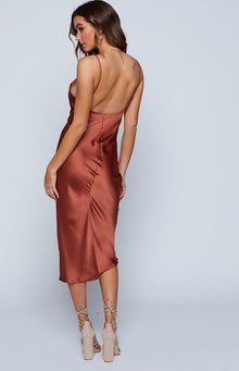 Schiffer Slip Midi Dress | Rust