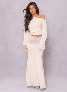 Women | Butter Terry Slouchy Off Shoulder Pullover | Desert
