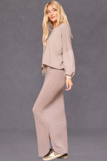 Women | Butter Terry Shirttail Maxi Skirt | Woodsmoke