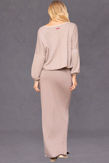 Women | Butter Terry Shirttail Maxi Skirt | Woodsmoke