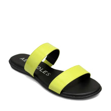 Concetta Sandal Flat | Kiwi Faux Crinkle Patent