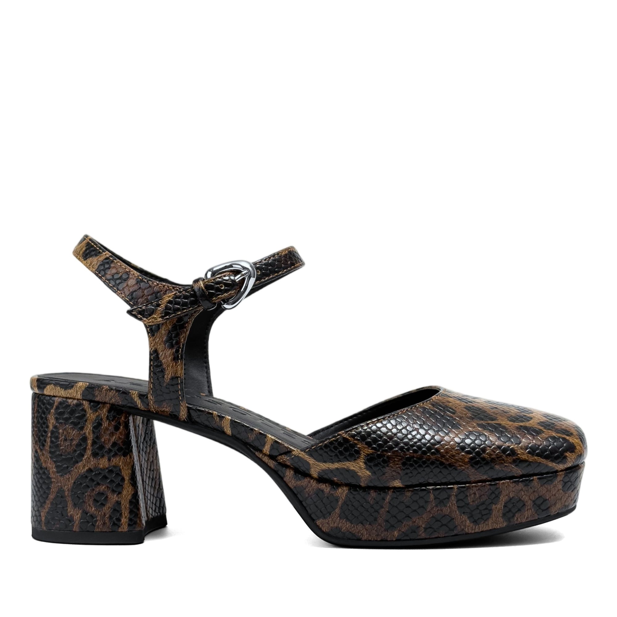 Senna Dress Platform | Tobacco Faux Jaguar Print