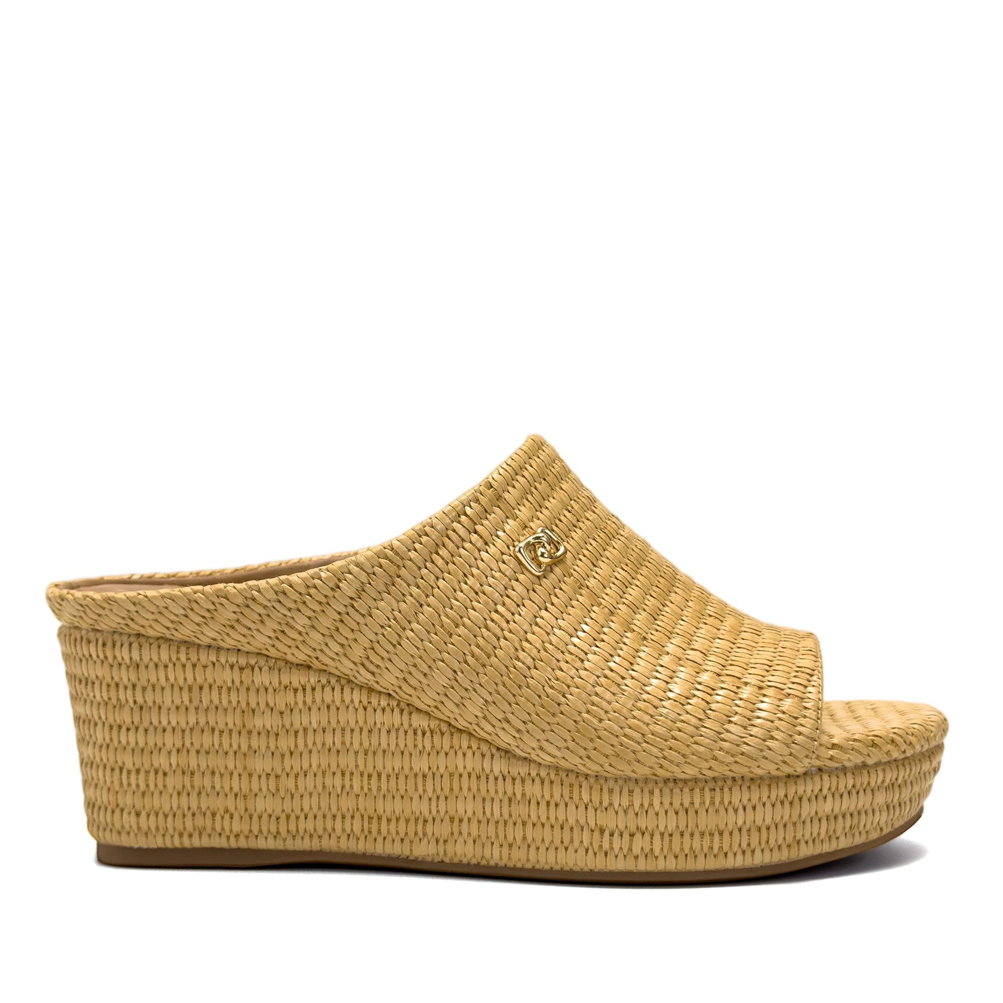 Cafe Sandal Wedge | Natural Basket Raffia