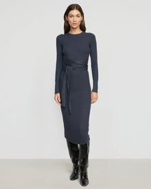 Renee | Carmen Tie-Front Ribbed Dress in Size Small