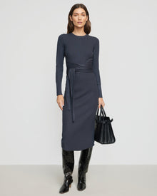 Renee | Carmen Tie-Front Ribbed Dress in Size Small