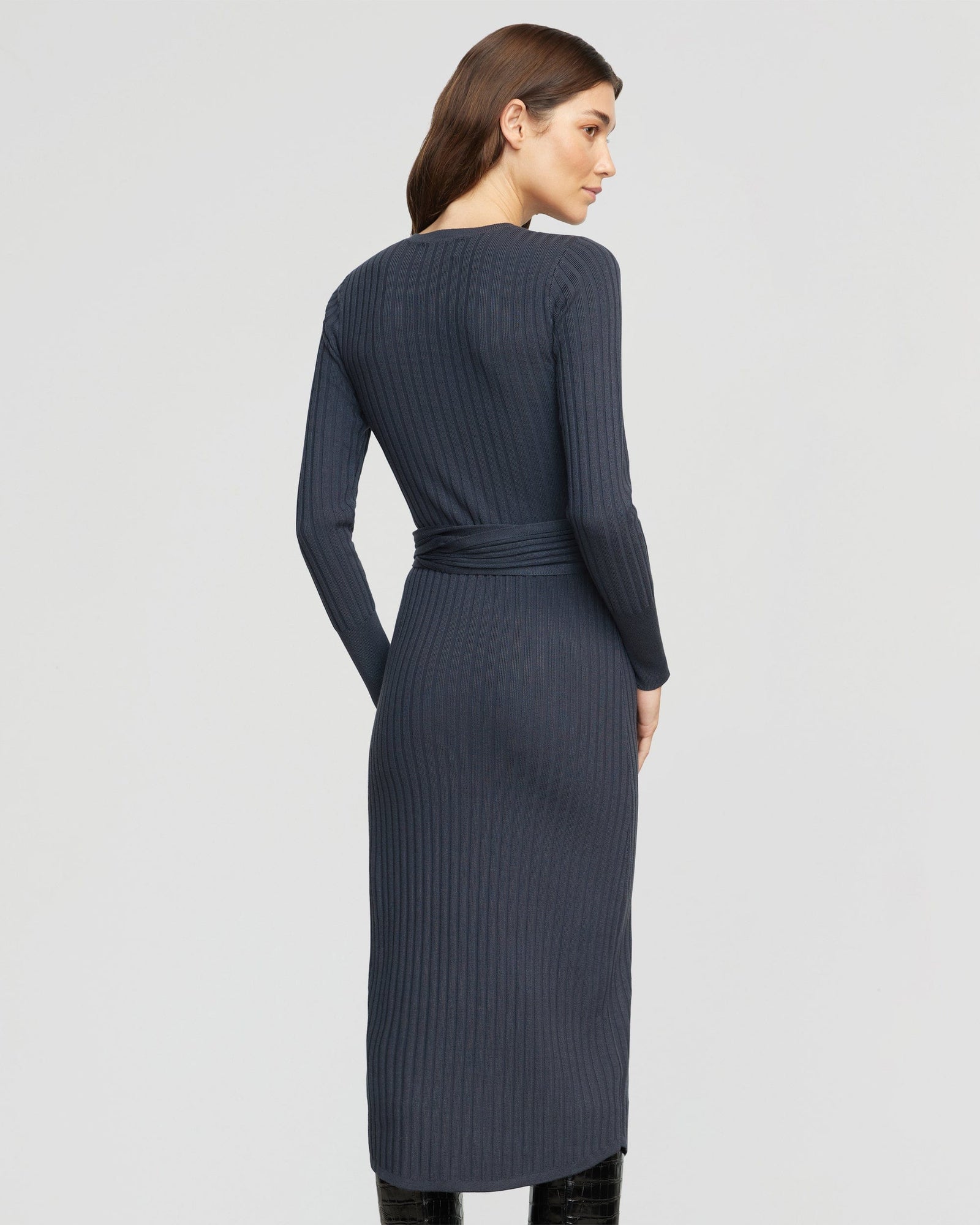 Renee | Carmen Tie-Front Ribbed Dress in Size Small