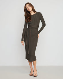 Renee | Carmen Ribbed Long-Sleeve Wrap Dress in Size Small
