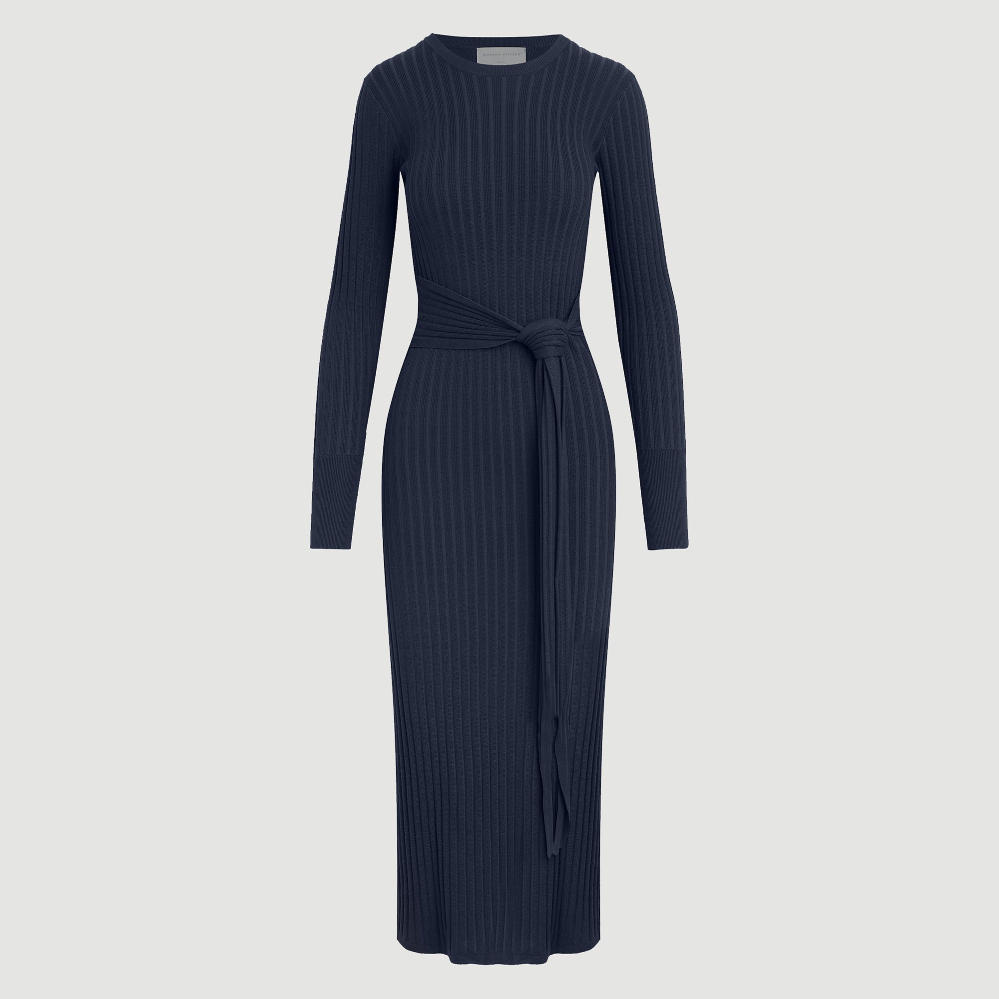 Carmen Tie-Front Ribbed Dress (Petite) | Inchyra Blue