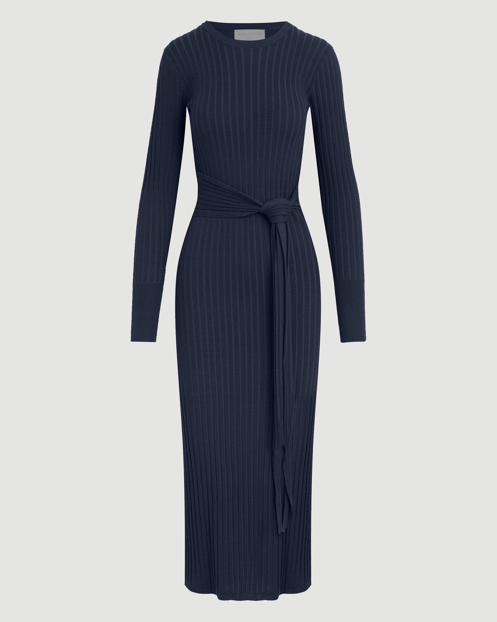 Carmen Tie-Front Ribbed Dress (Petite) | Inchyra Blue