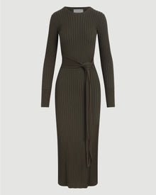 Carmen Tie-Front Ribbed Dress (Petite) | Willow