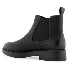 Poshan Bootie Low Block Heel | Black Burnished Faux Calf/Elastic