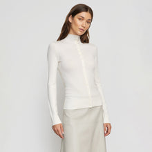 Renee | Charlene Wool Button Mock-Neck Sweater in Size Small