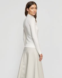 Renee | Charlene Wool Button Mock-Neck Sweater in Size Small