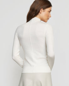Renee | Charlene Wool Button Mock-Neck Sweater in Size Small