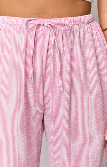 Cici Striped Drawstring Pants | Pink