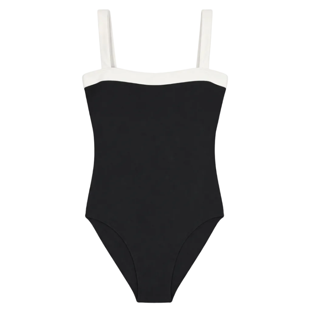 Coast One Piece | Black w/ White Contrast