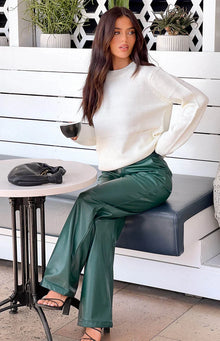 Cool Shade PU Pants | Forest Green