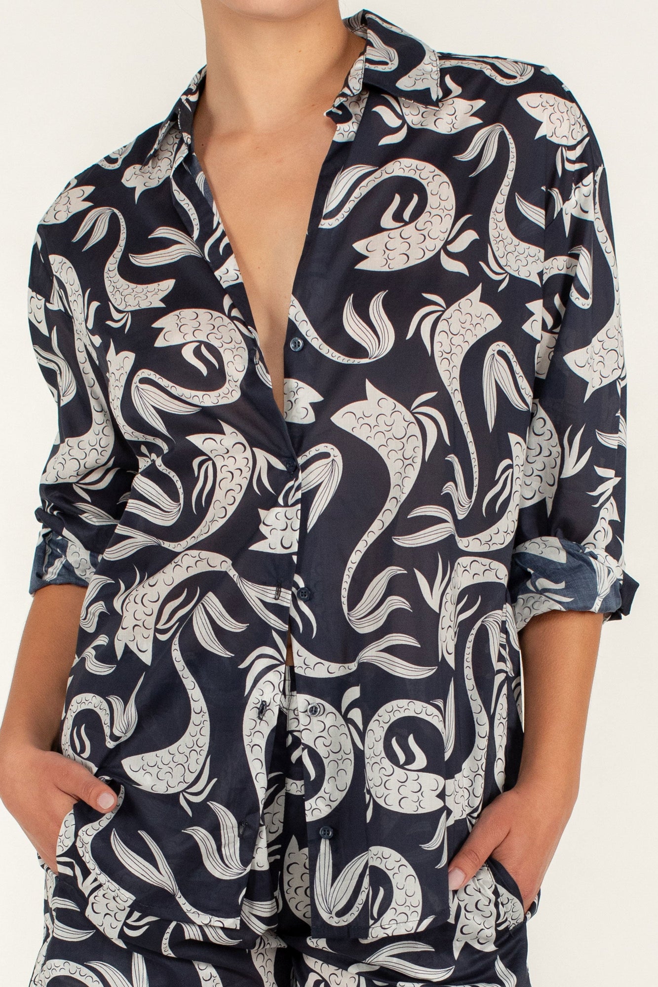 Cora Shirt | Serpentine Blue