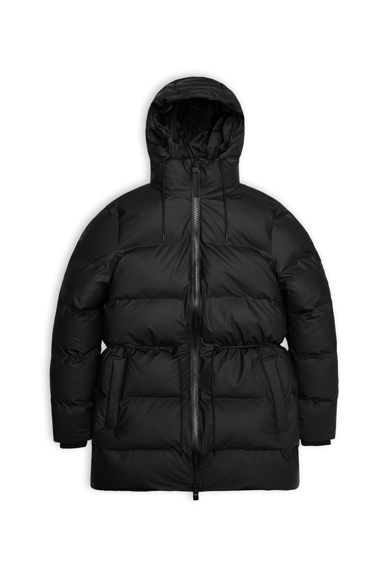 Rains Alta Long Puffer String W Jacket Black Jacket