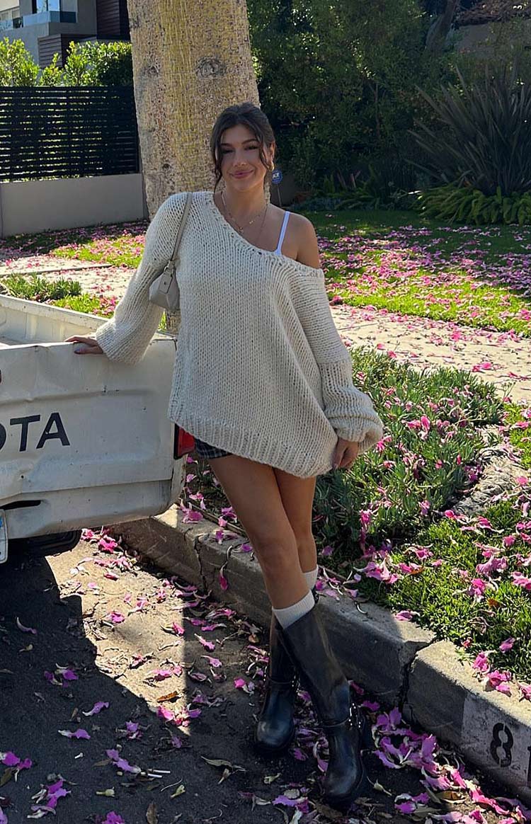 Delvey Chunky Knit Sweater | Cream