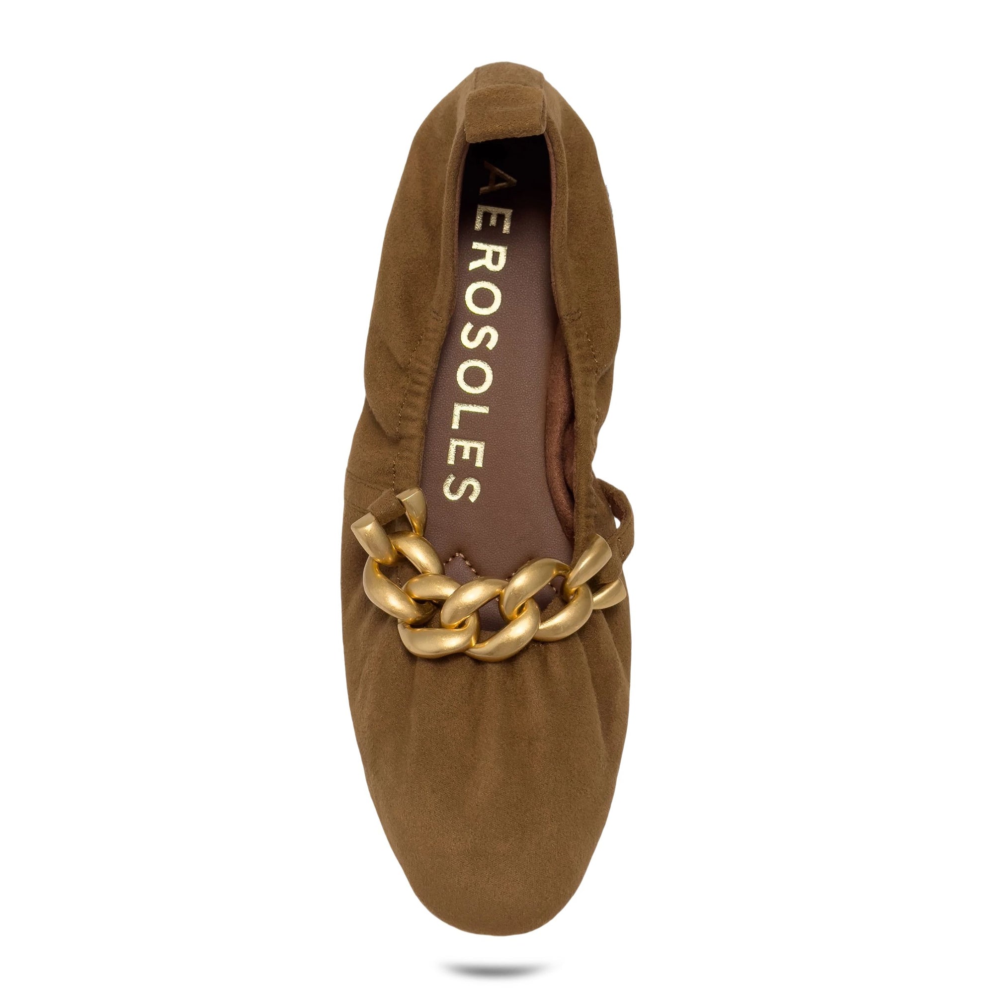 Amina Dress Flat | Tobacco Faux Suede