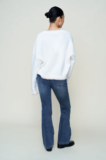 Womens | Guizio Heart Wool Sweater | White