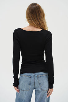 LNA Emory Notch Long Sleeve in Black