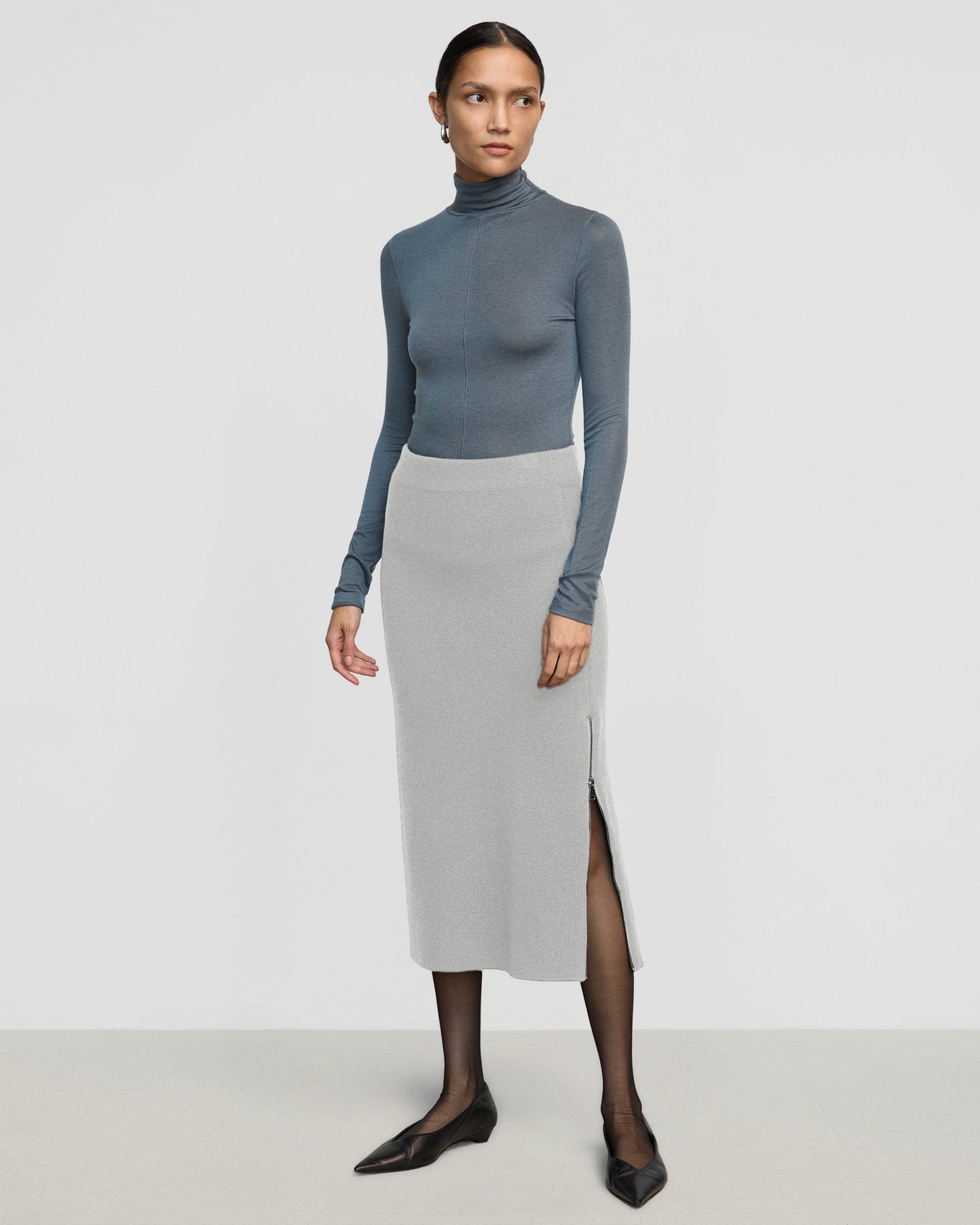 Charlotte | Esti Side-Zip Organic Cotton-Wool Skirt in Size Small
