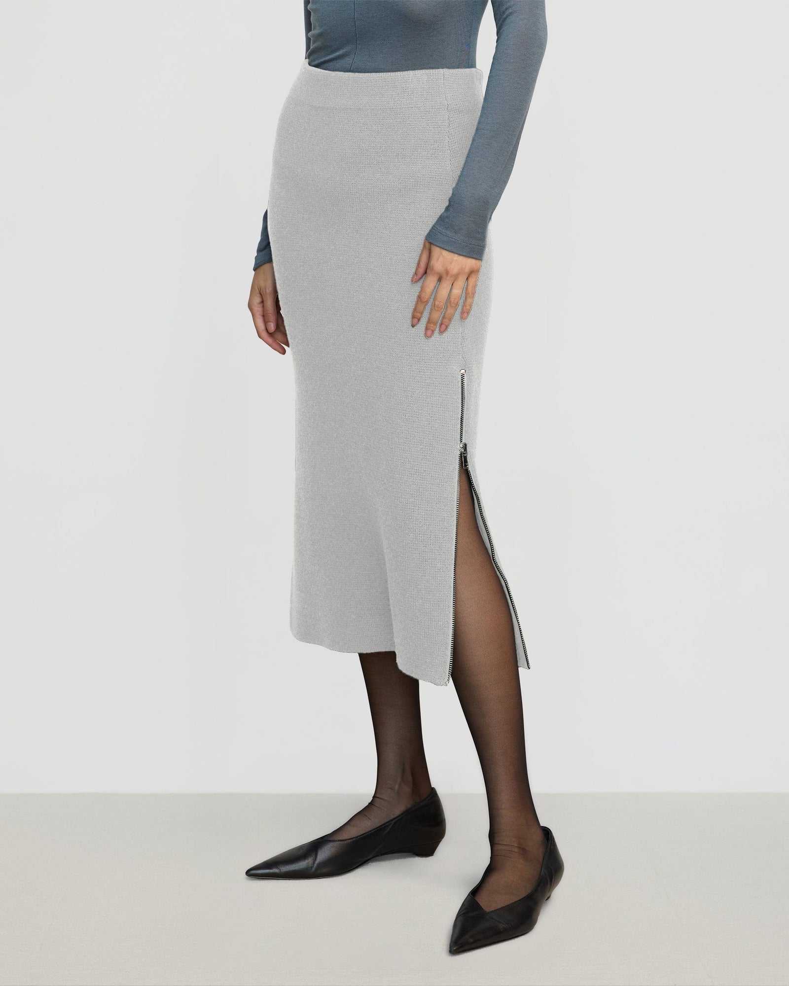 Charlotte | Esti Side-Zip Organic Cotton-Wool Skirt in Size Small