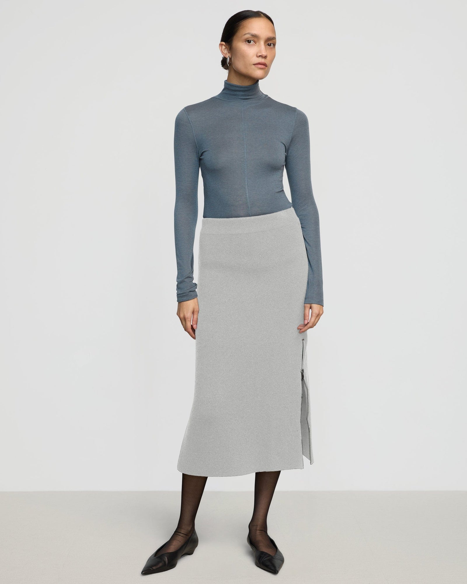 Charlotte | Esti Side-Zip Organic Cotton-Wool Skirt in Size Small