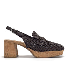 Santina Dress Platform | Dark Brown Embroidered Raffia