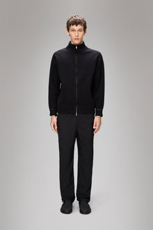 RAINS Sowa Knit Zip Cardigan Black Long Sleeve