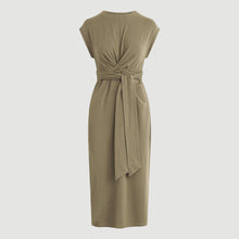 Fei Tie-Front Organic Cotton Dress (Petite) | Khaki Green