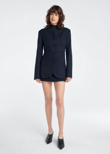 navy pinstripe