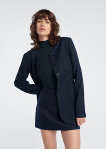 navy pinstripe