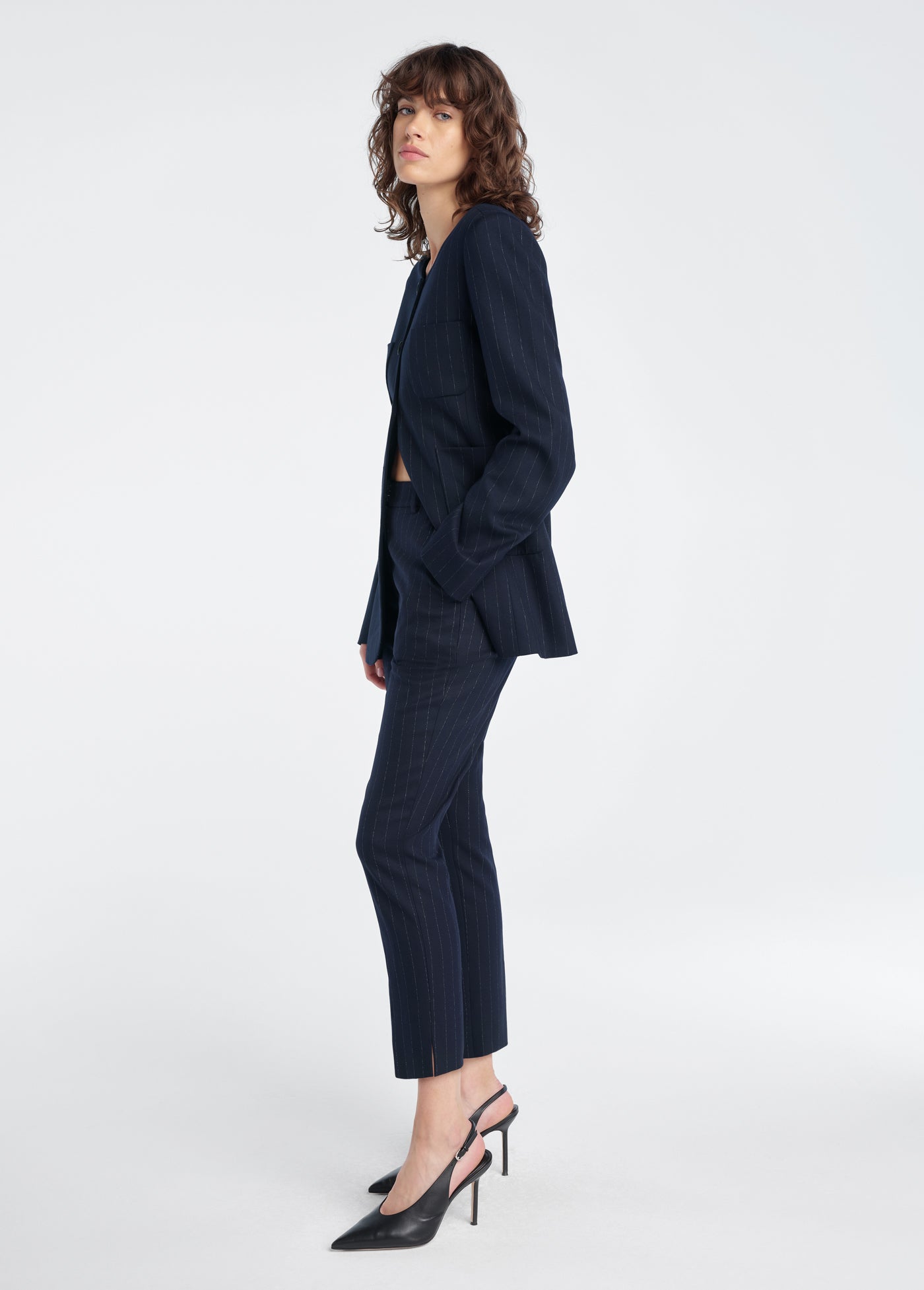 navy pinstripe