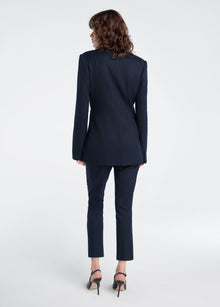 navy pinstripe
