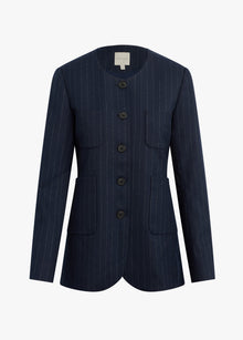 navy pinstripe