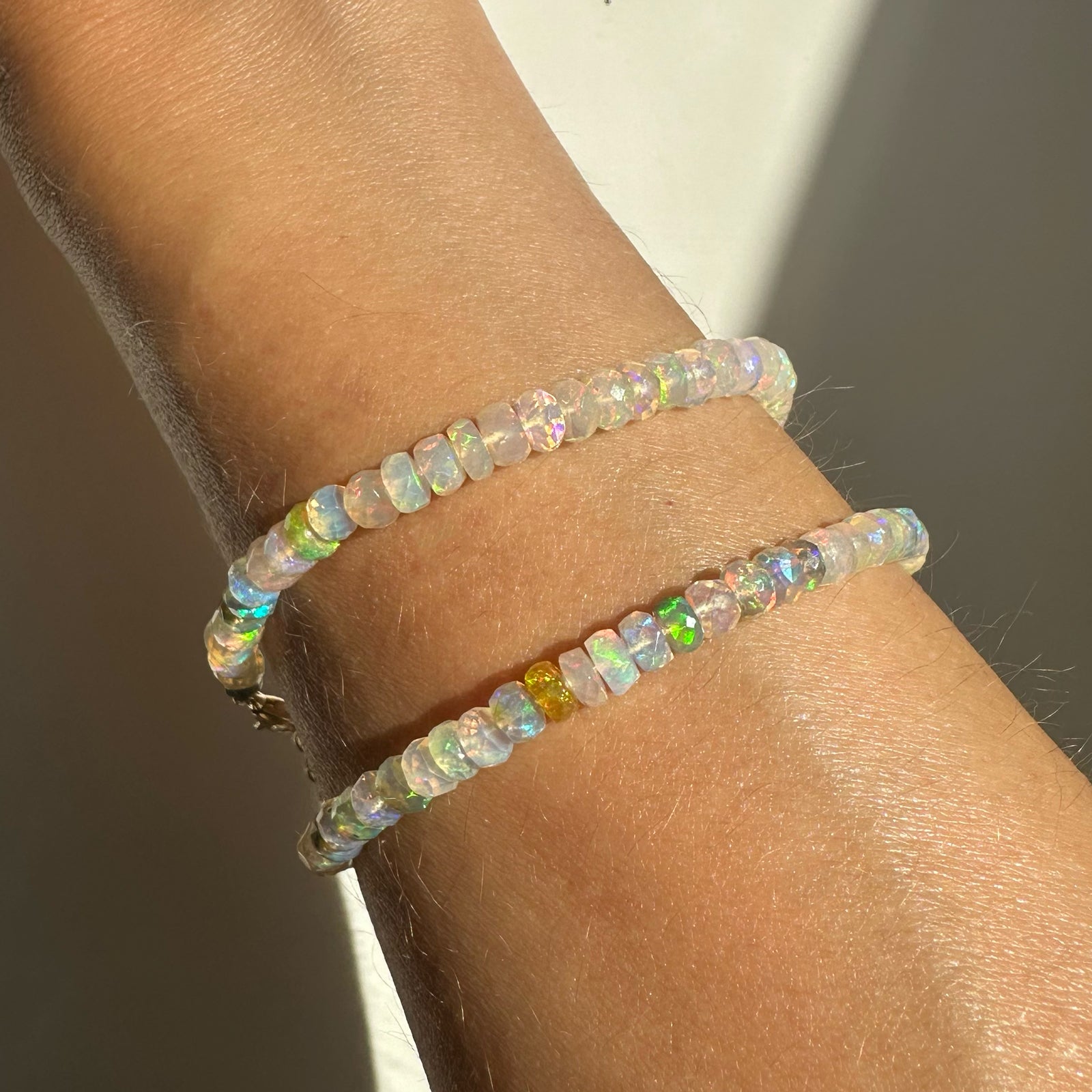 Natural Multi Faceted Opal Bracelet