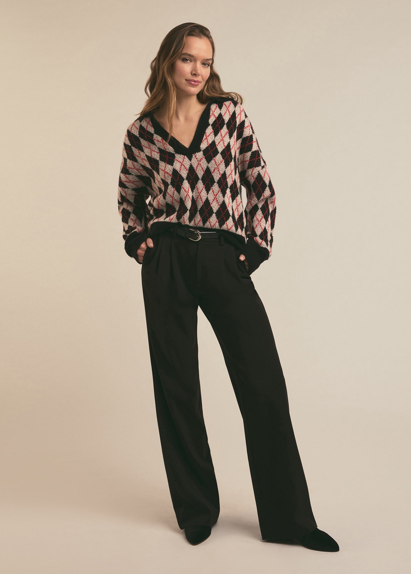 black red argyle