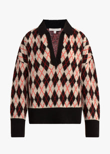 black red argyle