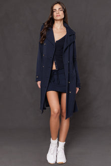 Women | Cut-Off Side Shirred Fleece Mini Skirt | Past Midnight