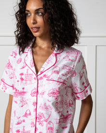 PF x Sean Taylor Girls' Trip Toile - Short PJ Set - Pink Cloud - Printfresh