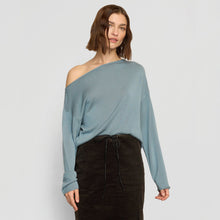 Helena | Hachi Tencel-Wool Off-Shoulder Sweater in Size Small