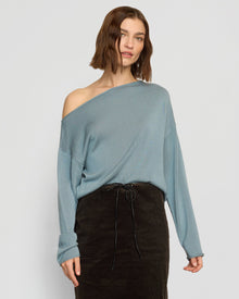 Helena | Hachi Tencel-Wool Off-Shoulder Sweater in Size Small