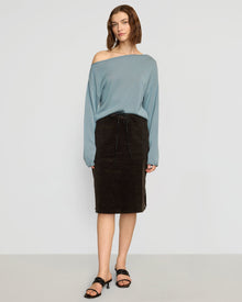 Helena | Hachi Tencel-Wool Off-Shoulder Sweater in Size Small
