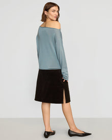 Helena | Hachi Tencel-Wool Off-Shoulder Sweater in Size Small