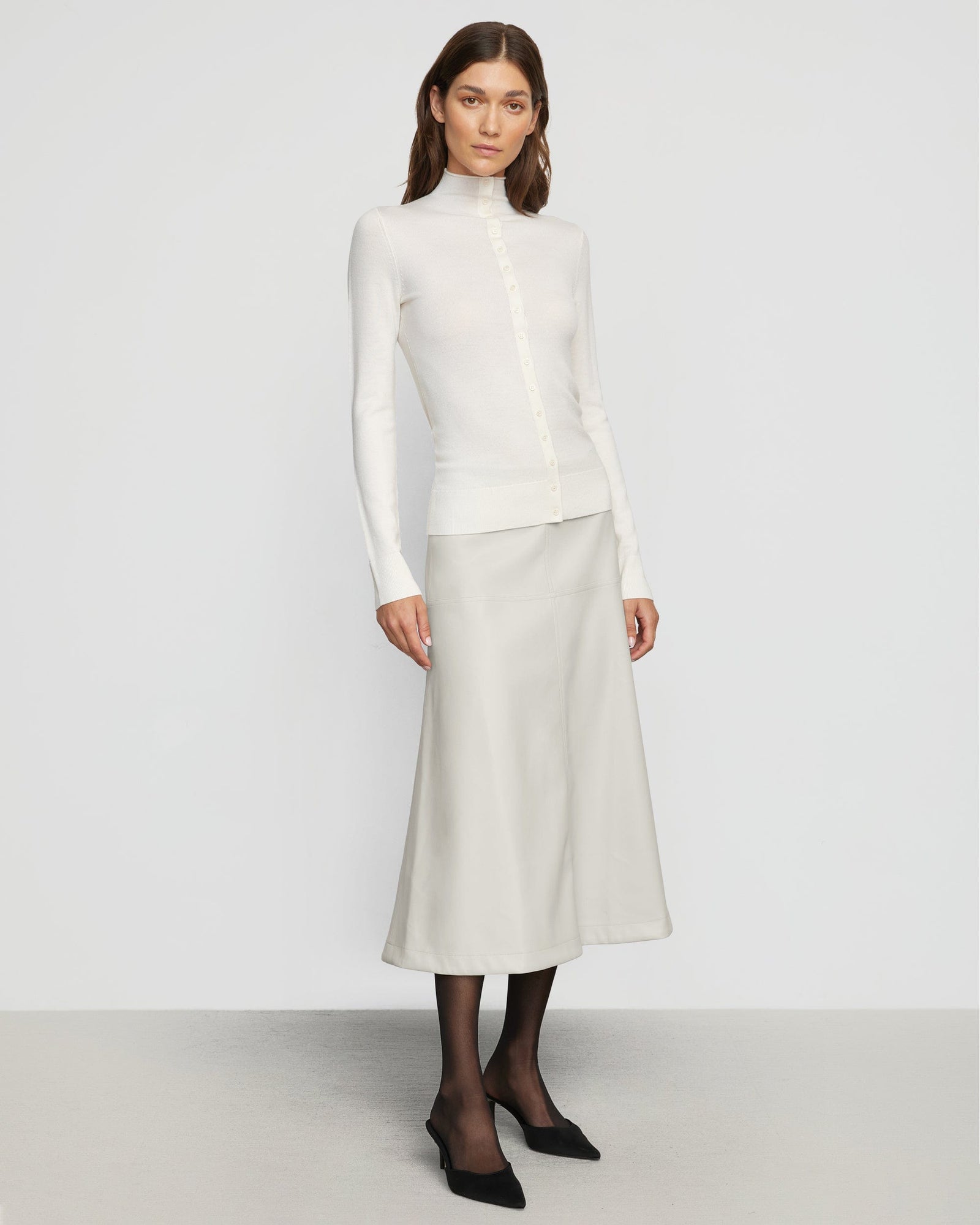 Renee | Harley A-Line Vegan Leather Skirt in Size Extra Small